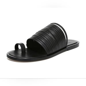 Vince Penrose Strappy Leather Toe-Ring Slide Sandals Size 8.5